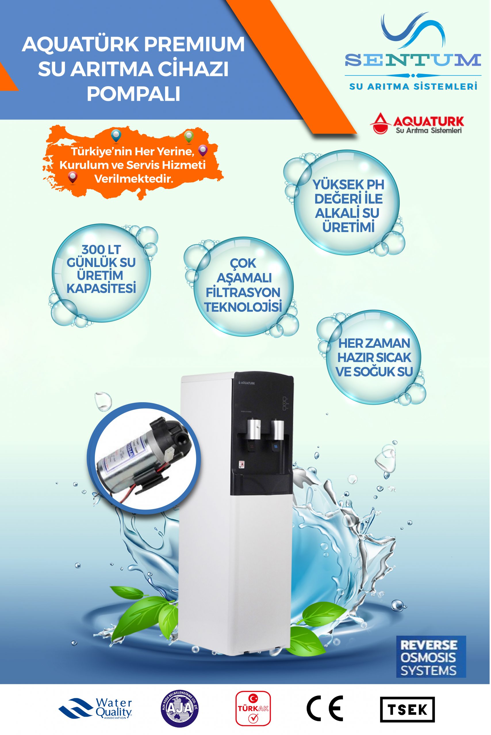 9-AQUATURK PREMİUM SU ARITMA SEBİLİ